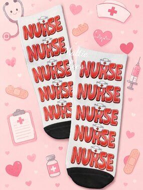 Adult Dress Ankle Socks Nurse Nurse